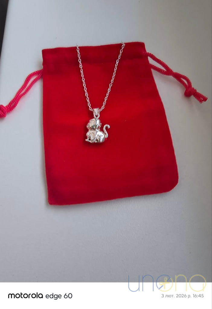 Silver Monkey Pendant with a Chain By Holidays