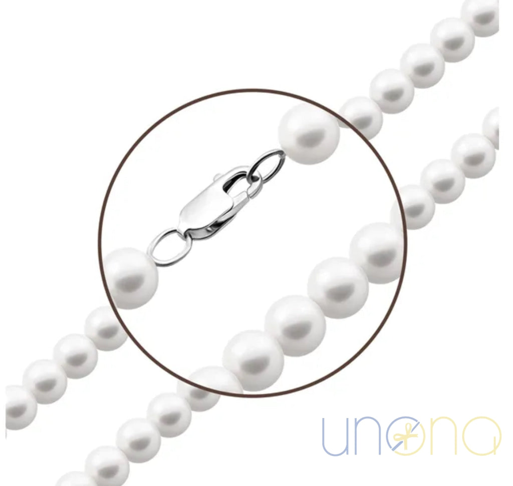 Silver Pearl Necklace – Grace in Every Detail Earrings