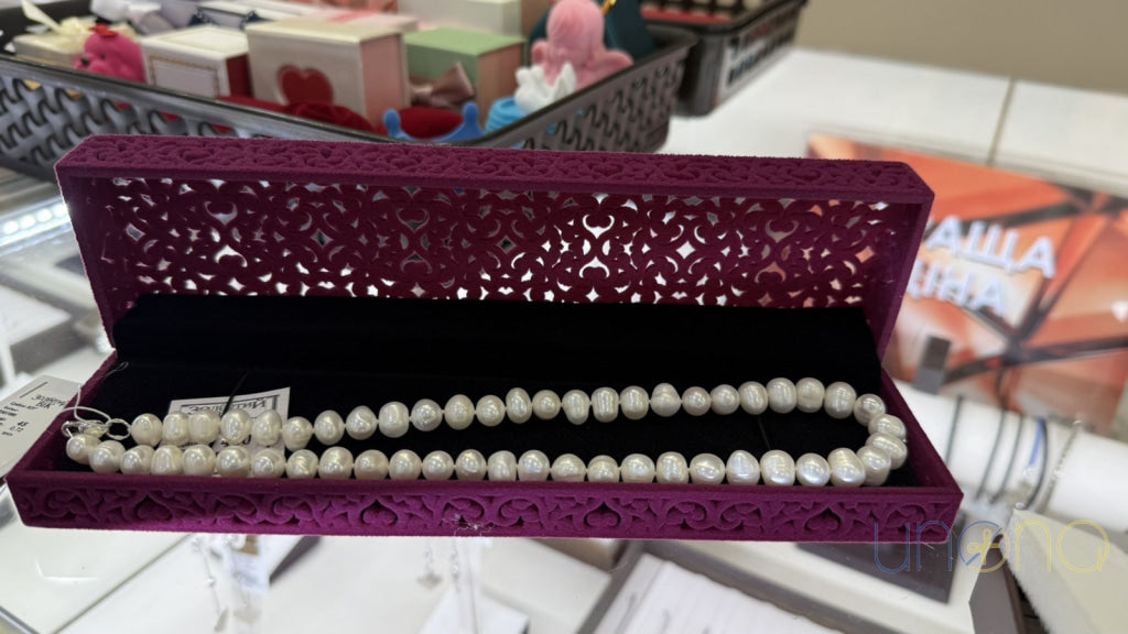 Silver Pearl Necklace – Grace in Every Detail Earrings