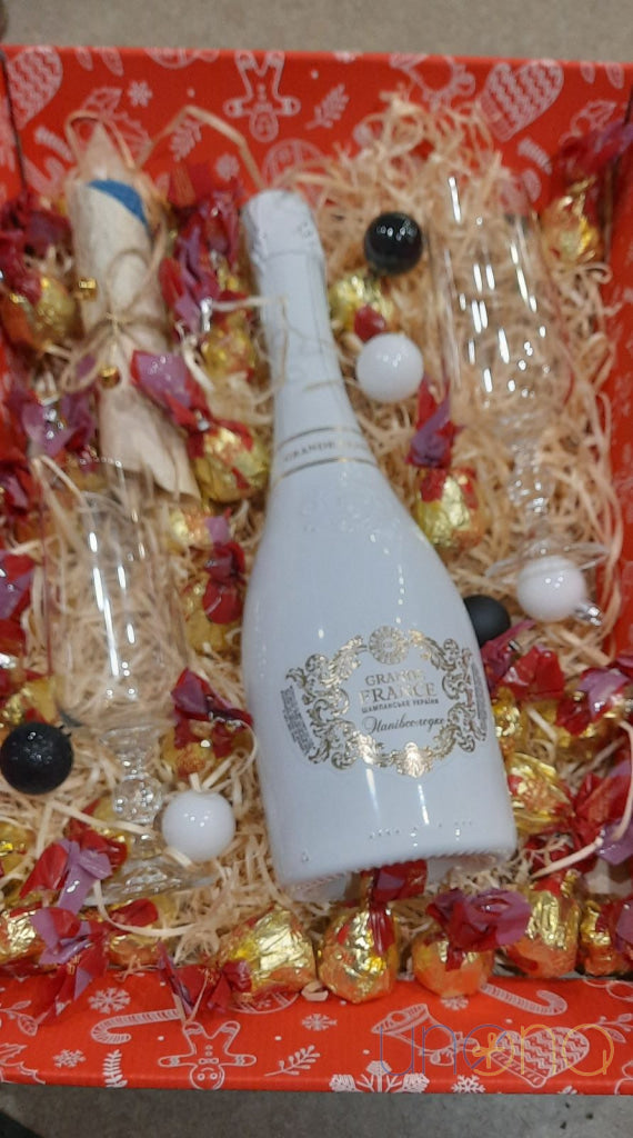 Snow And Gold Gift Box Baskets