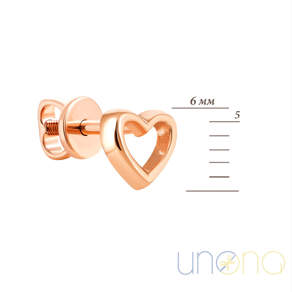 Splendent Hearts Gold Stud Earrings By Price