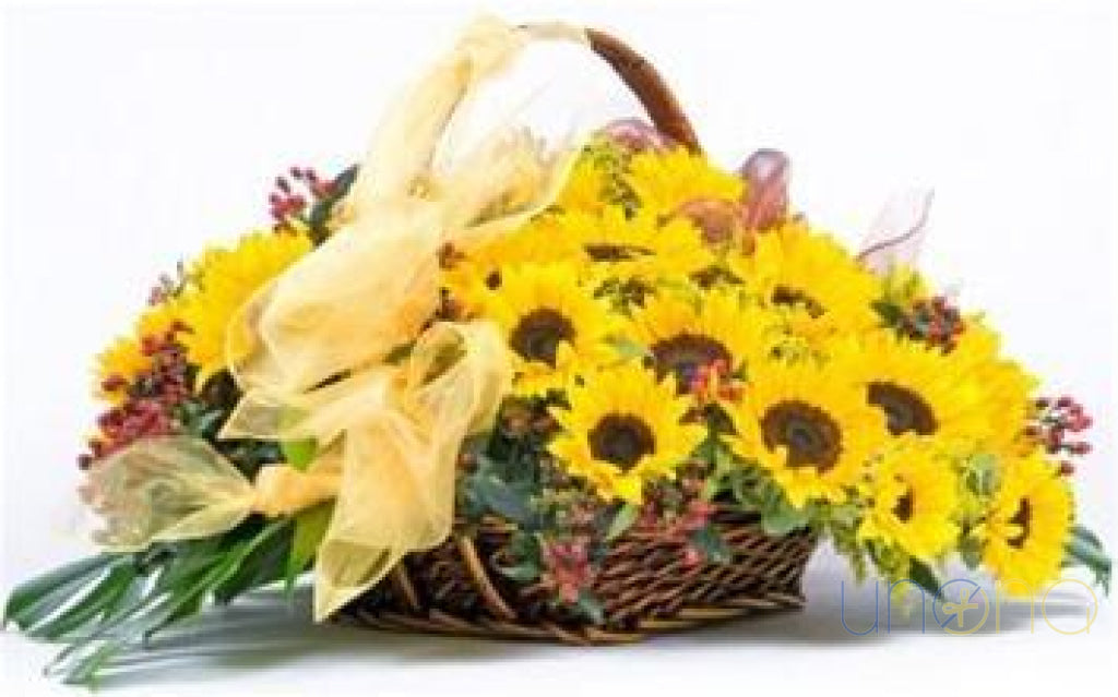 Fresh sunflower basket for delivery in Ukraine