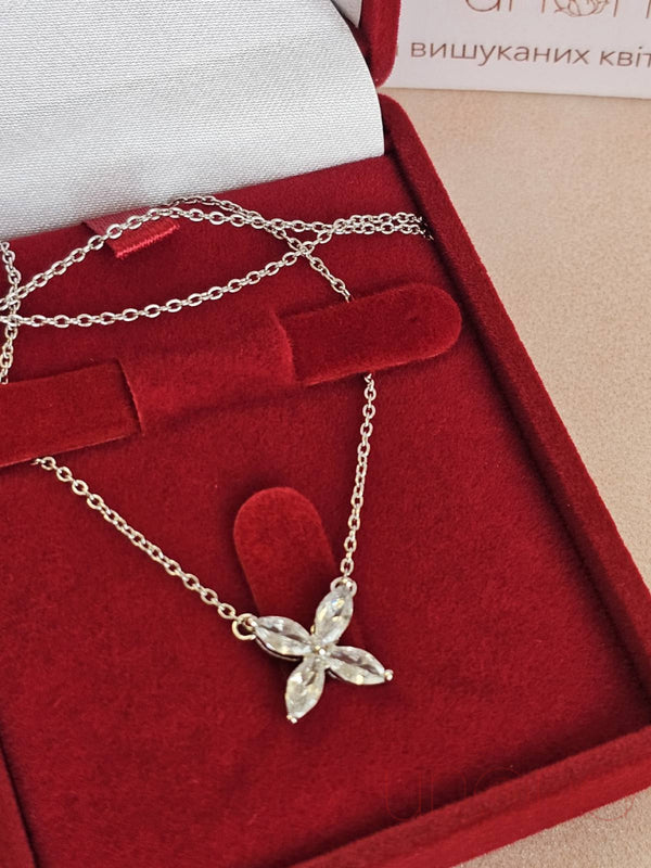Tiffany Style Sterling Silver Flower Necklace By Holidays