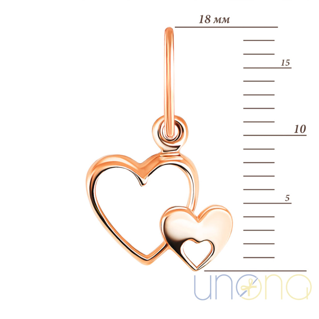 Two Loving Hearts Gold Pendant Jewelry