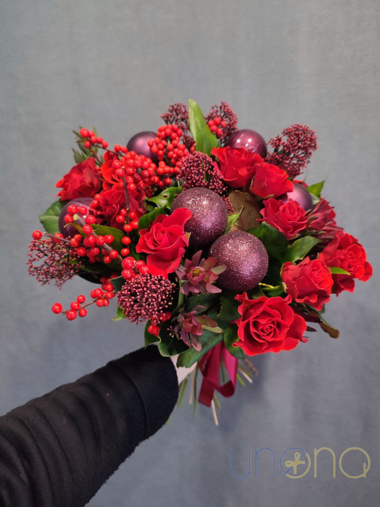 Vivid Red Christmas Bouquet Christmas flowers
