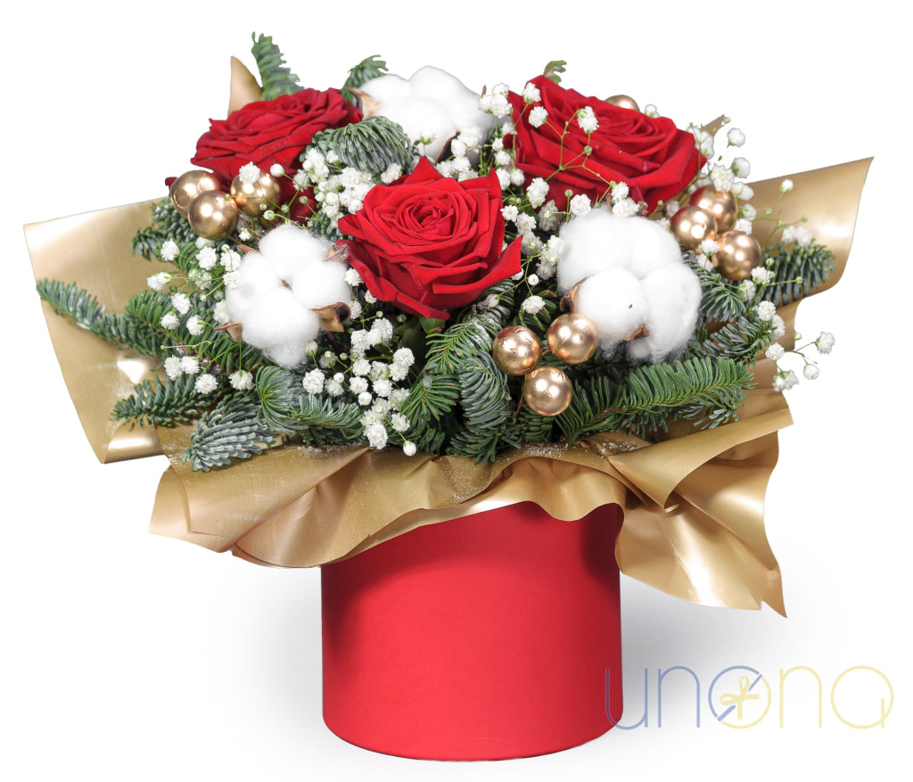 Winter Elegance Christmas Flower Arrangement – Send Christmas Flowers to Ukrainian Woman Christmas flowers