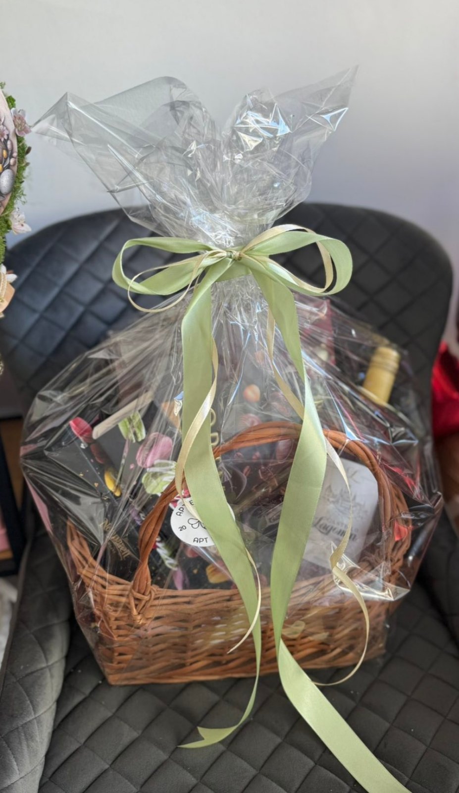 Spring Surprise Gift Basket – Wine, Chocolates & Flowers Delivery Ukraine