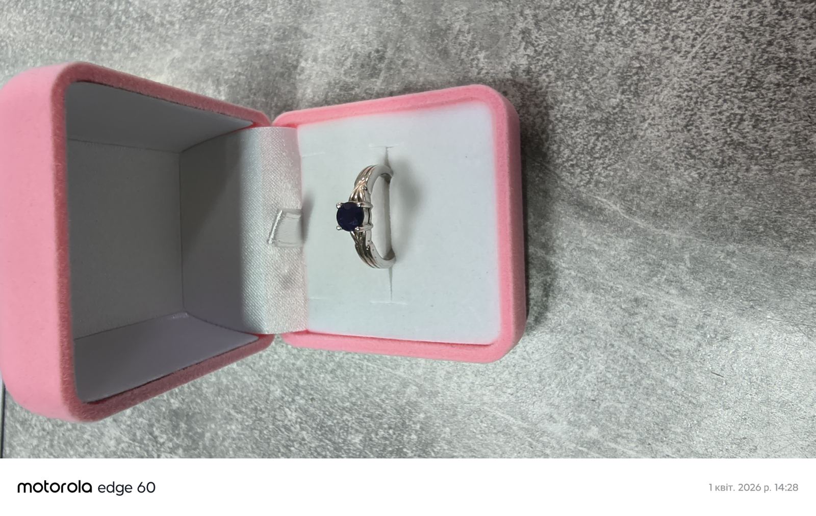 Romantic Sterling Silver Ring with Sapphire — Elegant Jewelry Gift to Ukraine