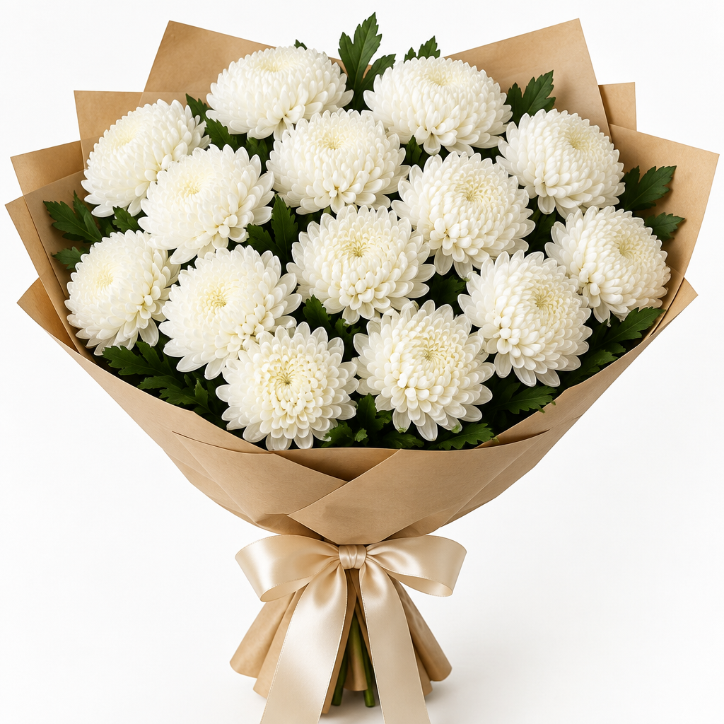 Vienna White Chrysanthemum Bouquet