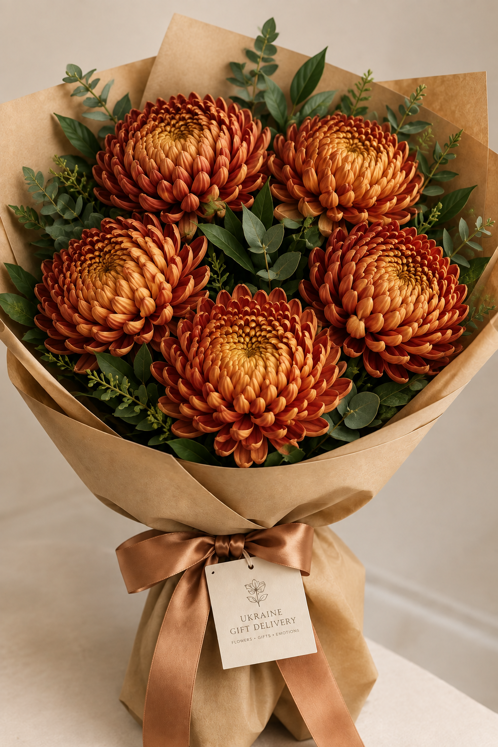 Vienna Copper Chrysanthemum Bouquet