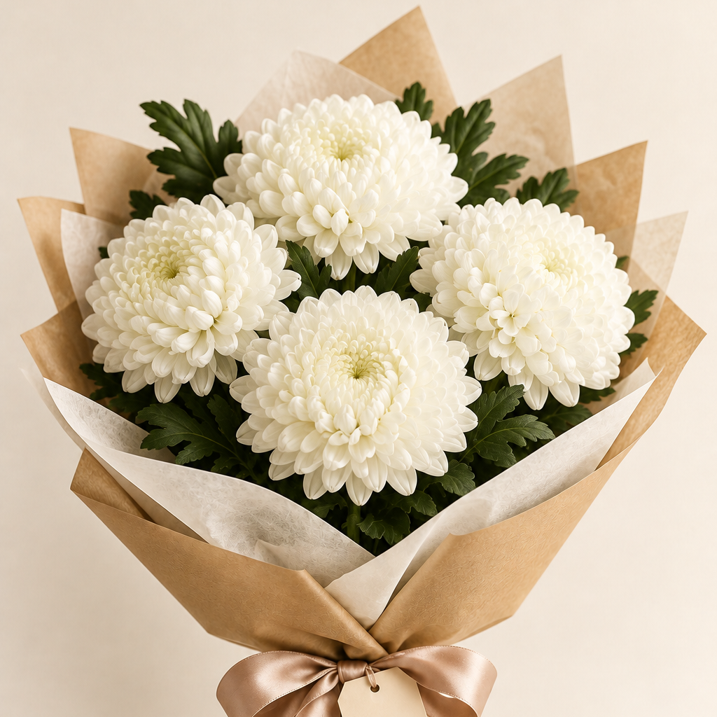 Vienna White Chrysanthemum Bouquet