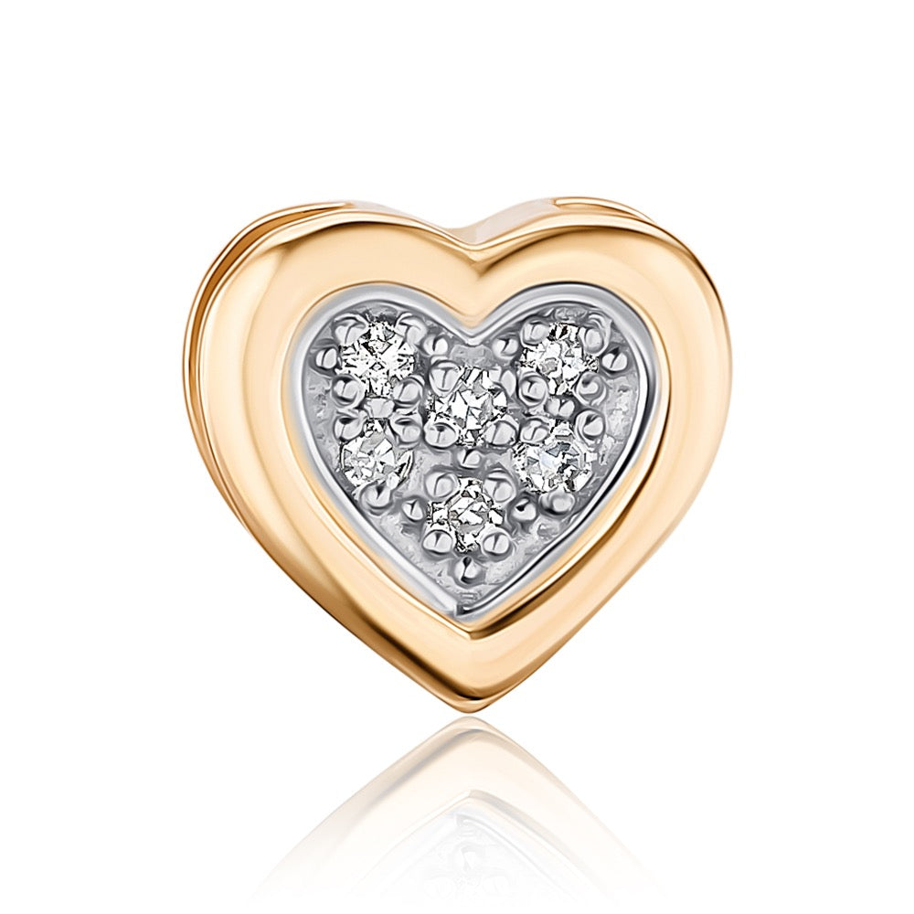 Red Gold Diamond Heart Pendant – 585 Gold