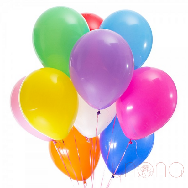A Bunch of 10 Multicolored Balloons | Ukraine Gift Delivery.