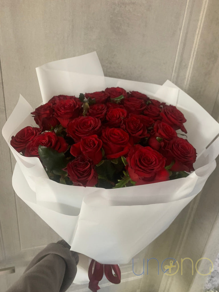 Abundant 25 Rose Arrangement roses