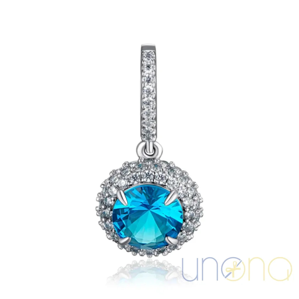 Affinity Silver Pendant with Blue Quartz Stone Jewelry