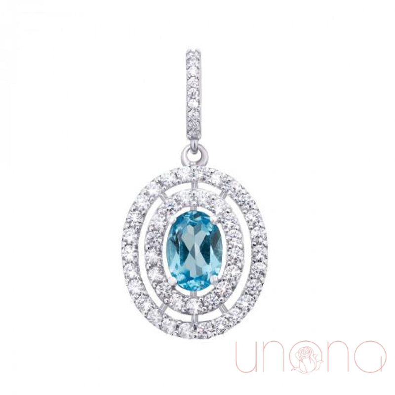 Affinity Silver Pendant with Blue Topaz Stone | Ukraine Gift Delivery.