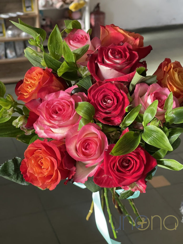 ’Awake Love’ Colorful Roses Bouquet Roses