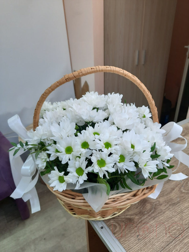 Basket Of Daisy Love Flowers
