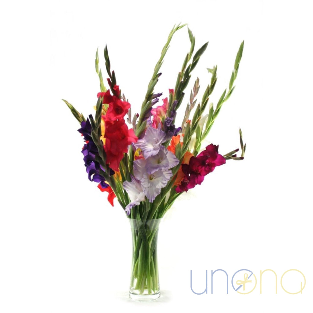 Because You’re Worth It gladiolus bouquet – elegant flower delivery for Ukrainian women