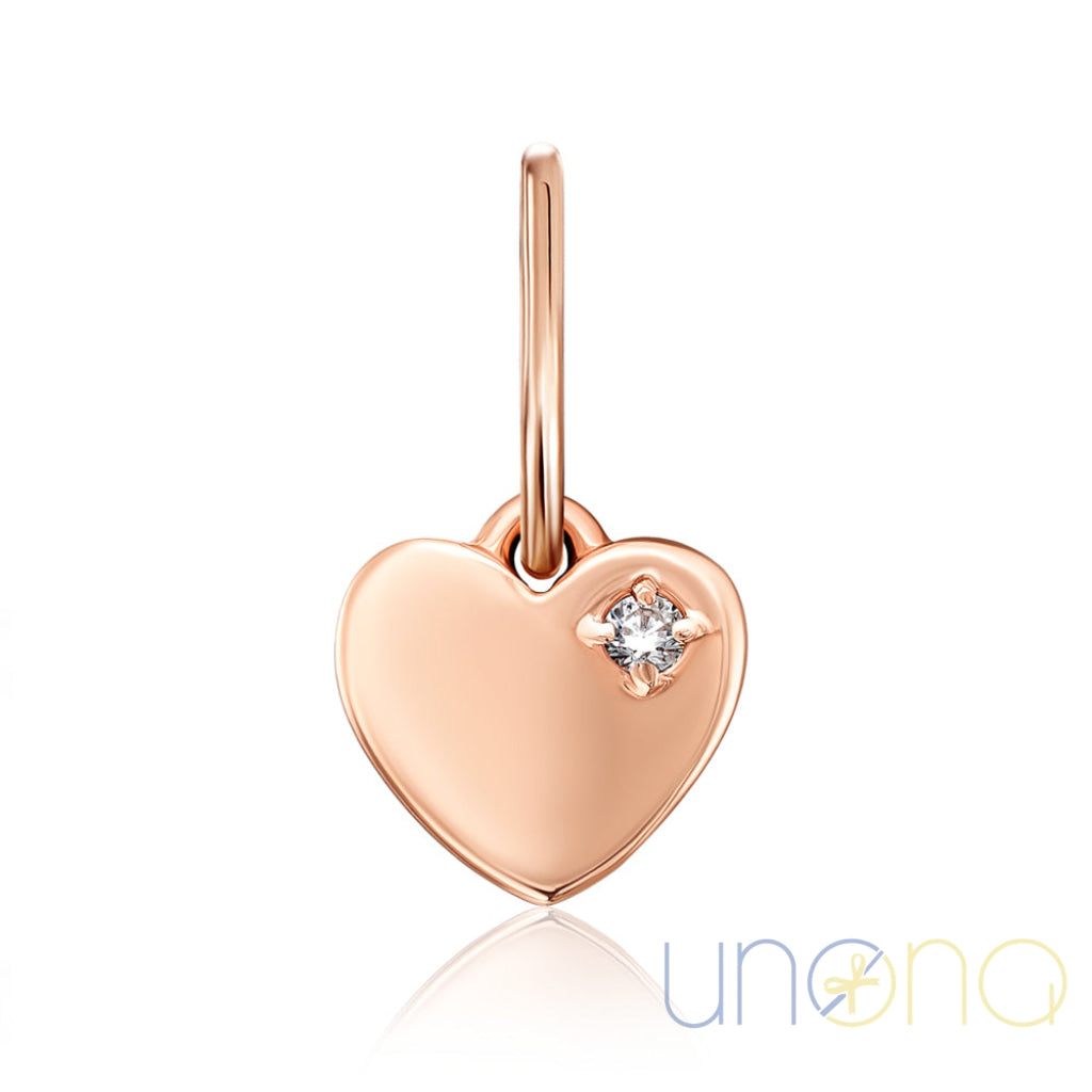 Brilliant-Cut Heart Gold Pendant Jewelry