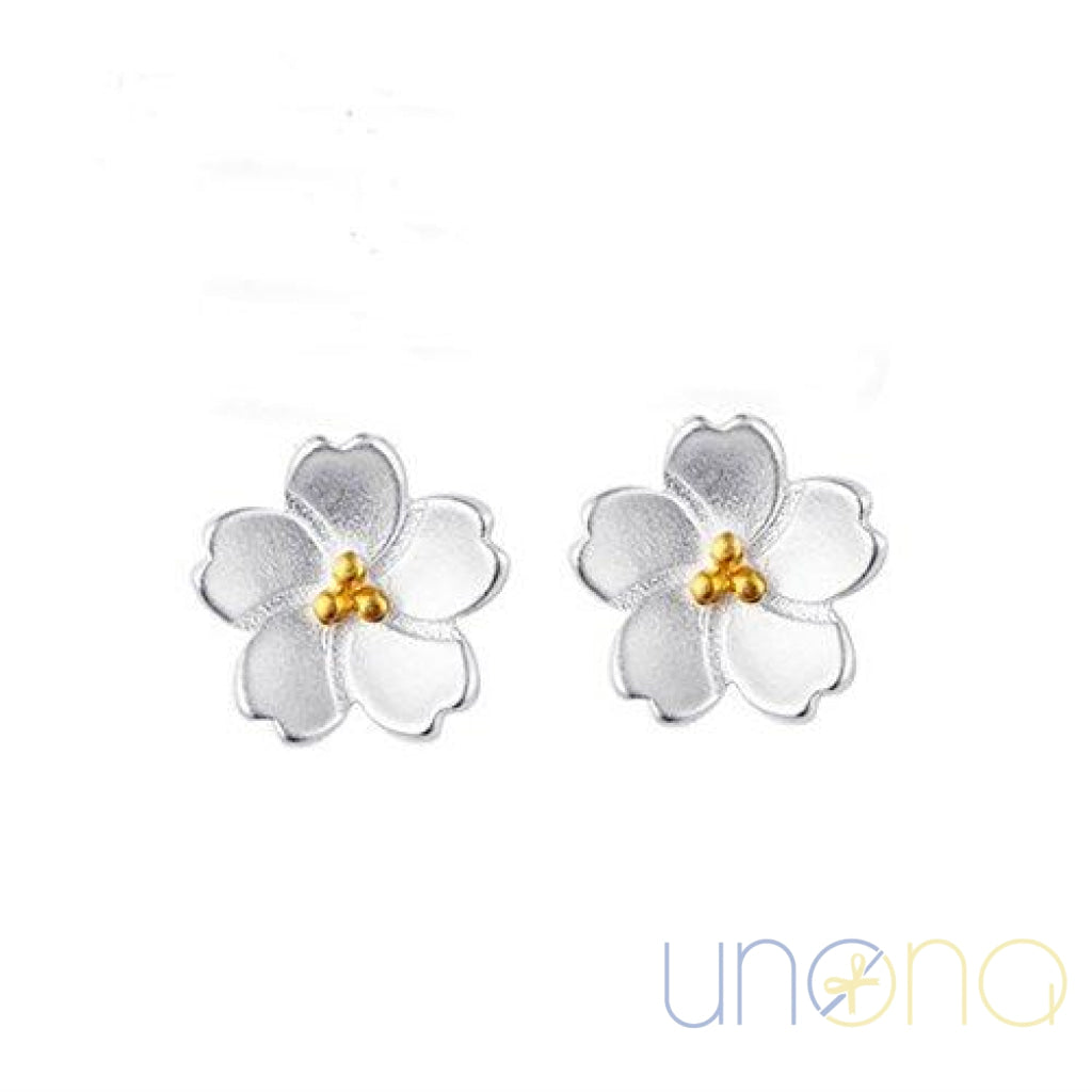 Cherry Blossoms Silver Earrings | Ukraine Gift Delivery.