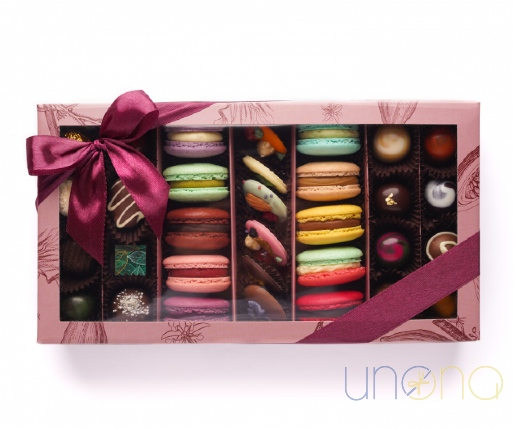 Chocolate Dream Collection with artisan chocolates and macarons