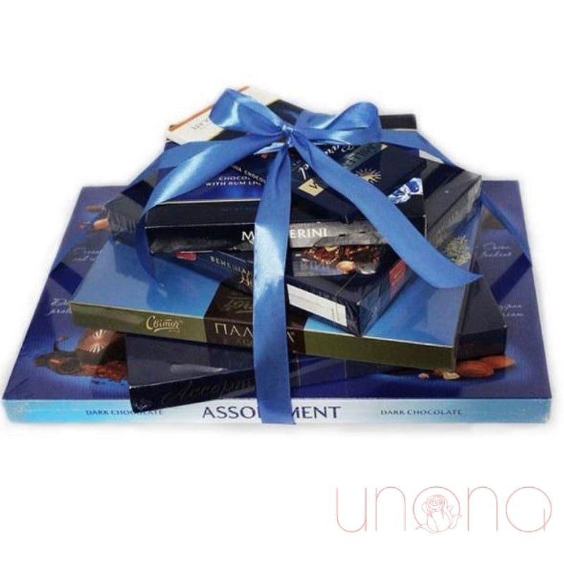 Blue Chocolate Tower | Ukraine Gift Delivery.
