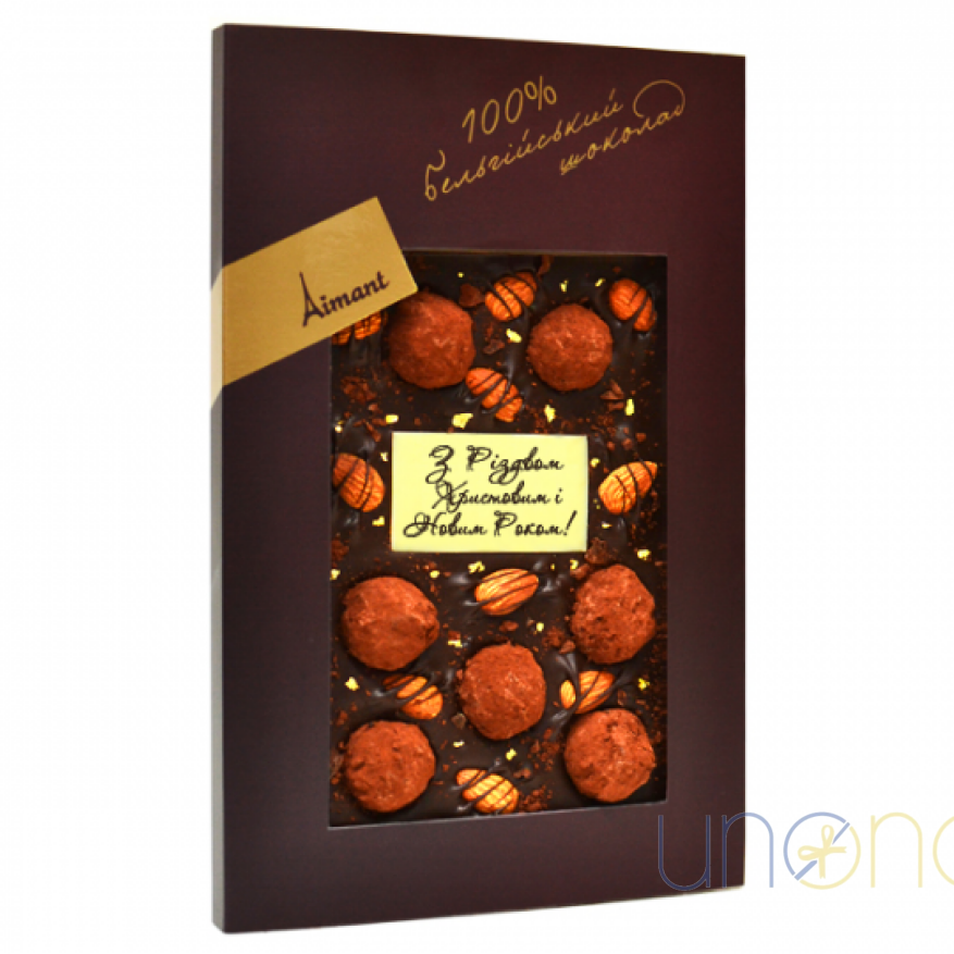 Artisan Belgian chocolate truffle bar for Christmas and New Year gift delivery throughout Ukraine