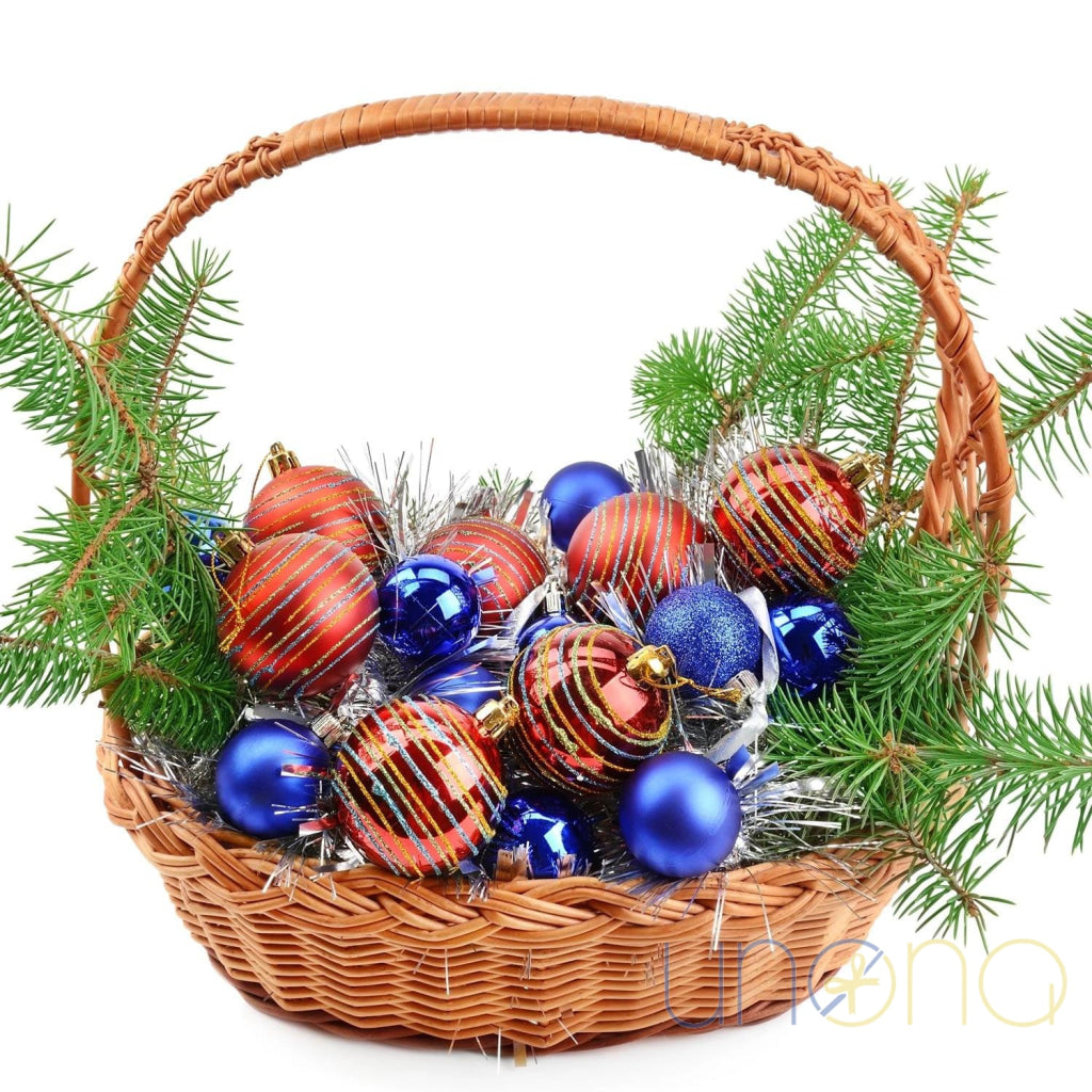 Christmas Decorations Basket | Ukraine Gift Delivery.
