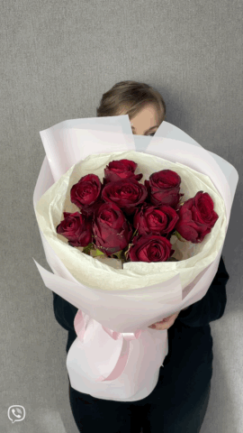 Classic romantic bouquet with 9 red roses in Odesa Ukraine