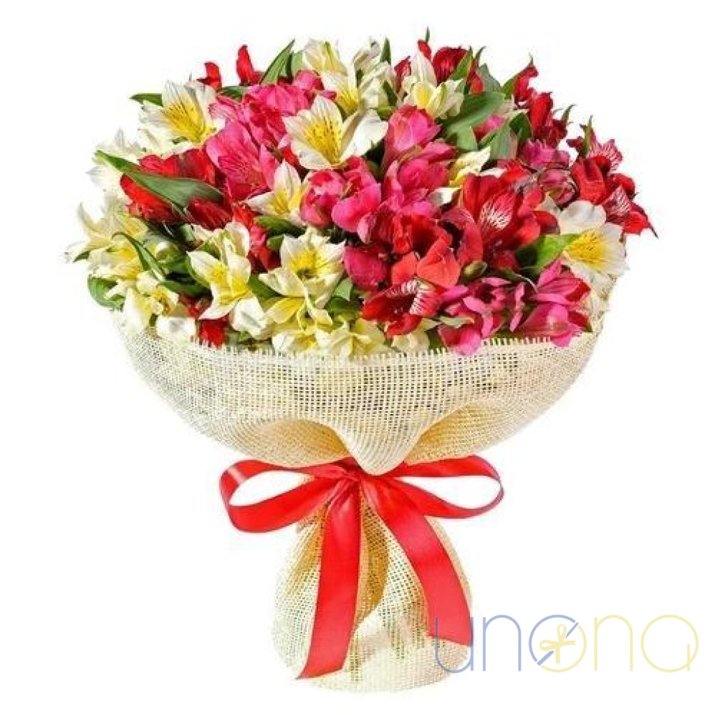 Colorful Alstroemerias Bouquet | Ukraine Gift Delivery.