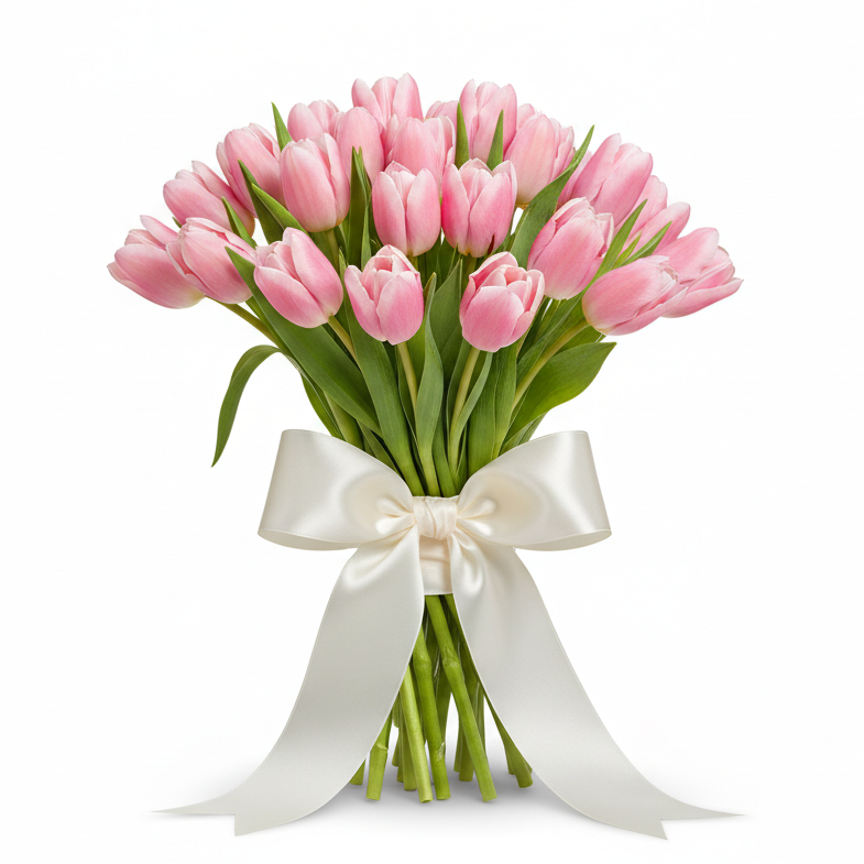 Luxury 51 pink tulips bouquet same day delivery Kyiv