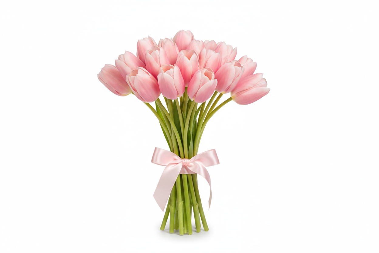 21 pink tulips bouquet for romantic gift Ukraine