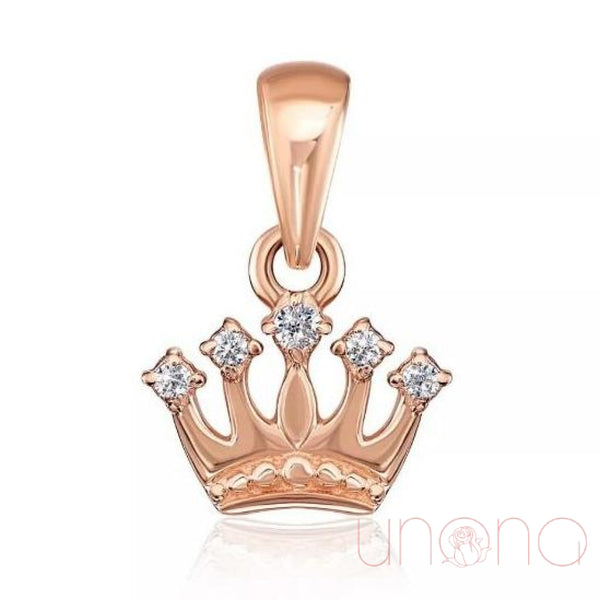 Crown Gold Pendant with Phianites | Ukraine Gift Delivery.