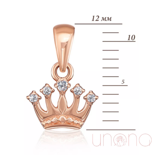 Crown Gold Pendant with Phianites | Ukraine Gift Delivery.