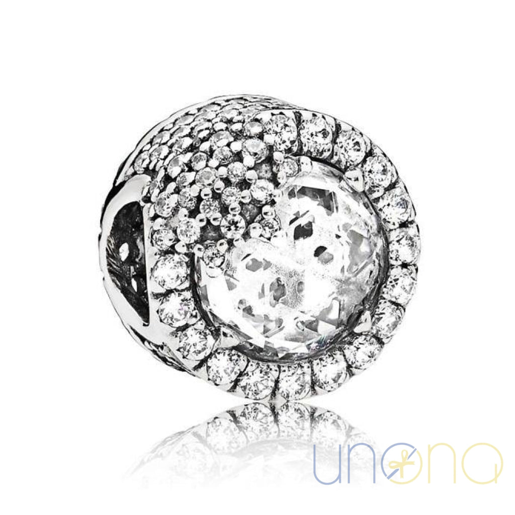 Dazzling pavé sterling silver charm with cubic zirconia, Ukraine