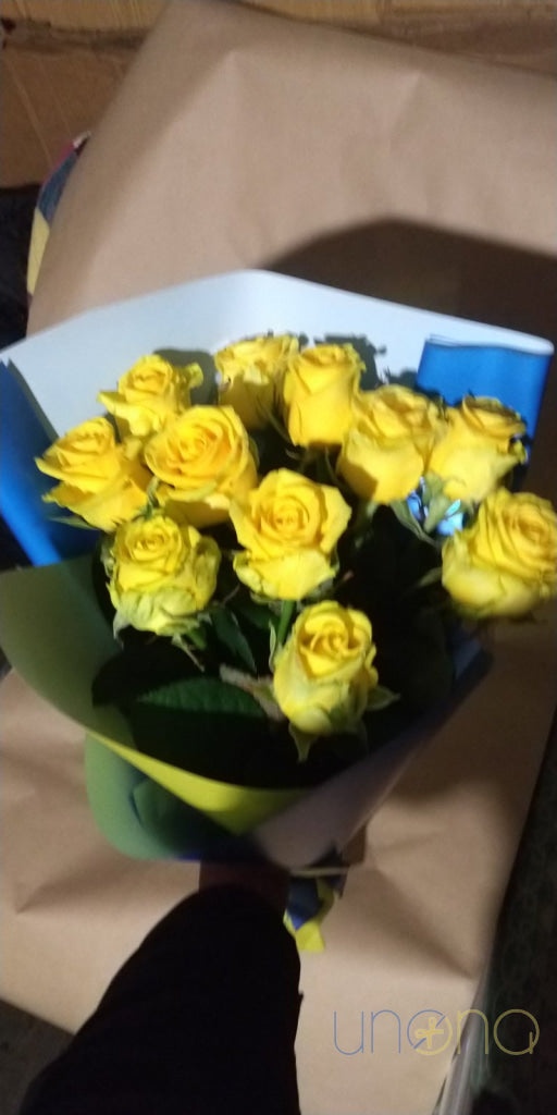 Bright yellow roses bouquet in Dnipro Ukraine