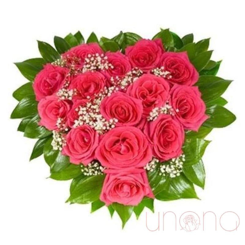 Dreaming In Pink Heart-Shaped Bouquet | Ukraine Gift Delivery.