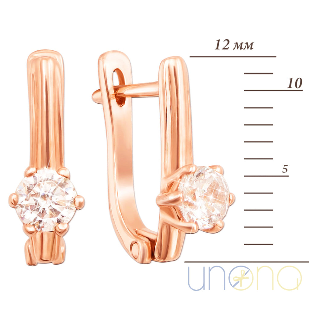 Elegant Gold Earrings With Cubic Zirconia