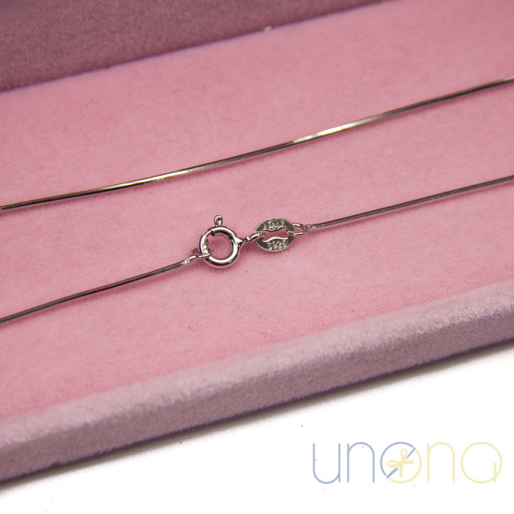 elegant silver snake chain necklace with lobster clasp