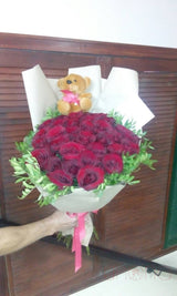 Exclusive Ruby Rose Bouquet with Bears | Ukraine Gift Delivery.
