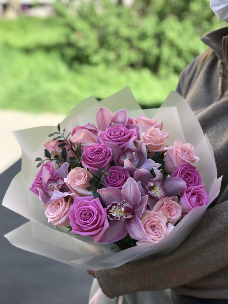 Fab Roses and Vanda Orchids Bouquet By Country