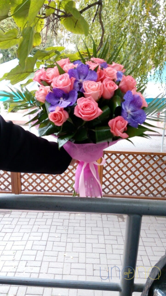 Fab Roses and Vanda Orchids Bouquet | Ukraine Gift Delivery.