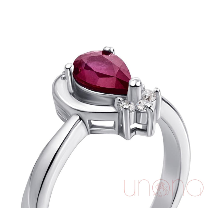 Fancy Silver Ring With Ruby Stone By Price