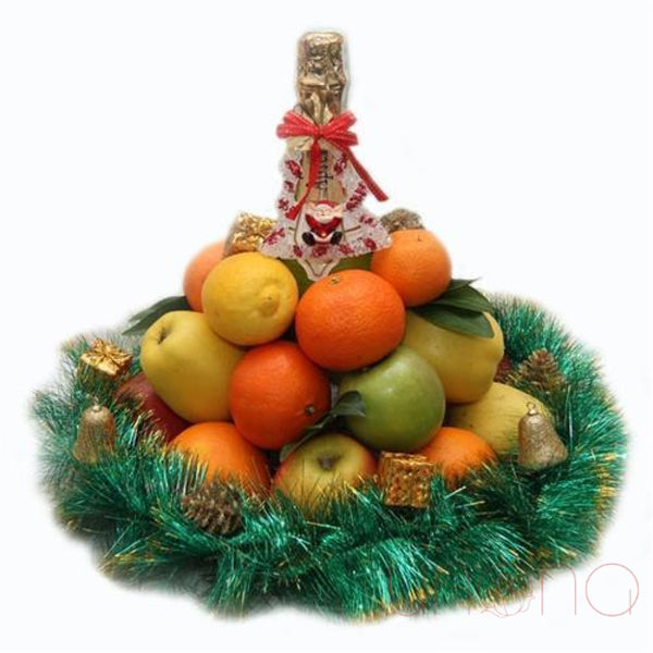 Festive Fruit and Champagne Holiday Tray | Ukraine Gift Delivery.