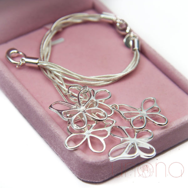 Five Butterflies Silver Bracelet | Ukraine Gift Delivery.