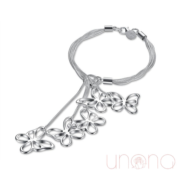 Five Butterflies Silver Bracelet | Ukraine Gift Delivery.
