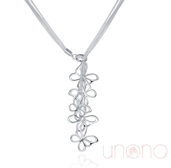 Five Butterflies Silver Necklace | Ukraine Gift Delivery.
