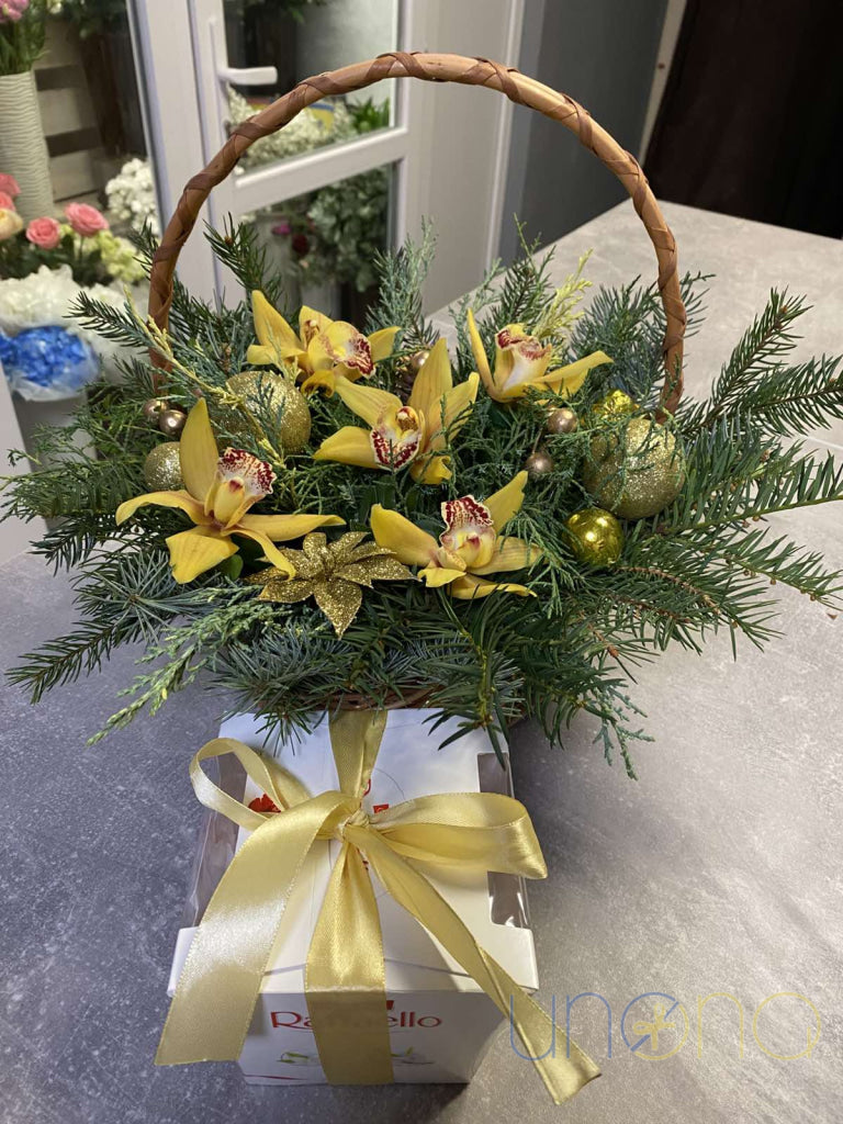 Fragrant Winter Tale Gift Basket Orchids