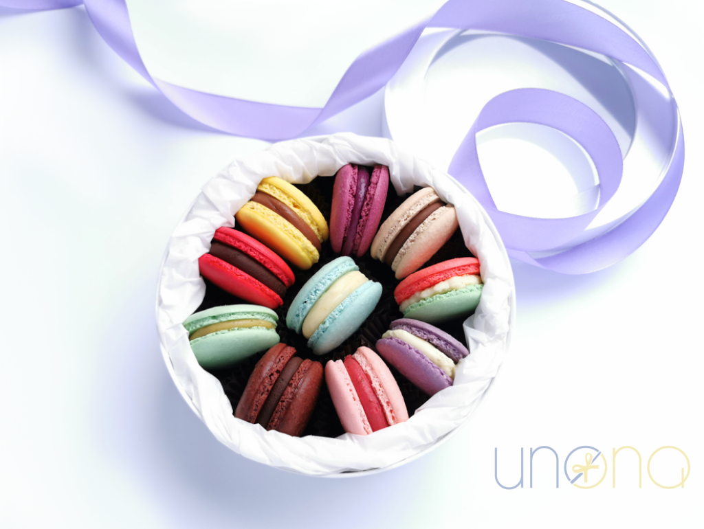 Fresh artisan macarons prepared for delivery in Ukraine